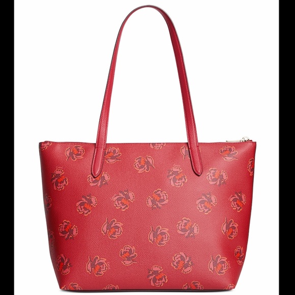 β¨HPβ¨πCoach Floral Print Leather Taylor Tote - Picture 3 of 8
